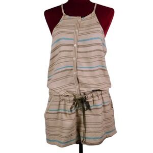 NWT Lagci Woman's Kiss and Tell‎ Woven Cotton Viscose Drawstring Romper C-136